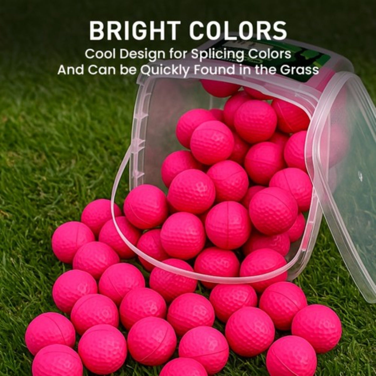 Foam Golf Practice Balls with Bucket 50 Pack - Training Aid for Swing Improvement
