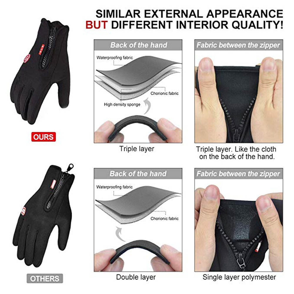 Winter Waterproof Windproof Cold Gloves for Men and Women - Snow Motorcycle Riding & Driving