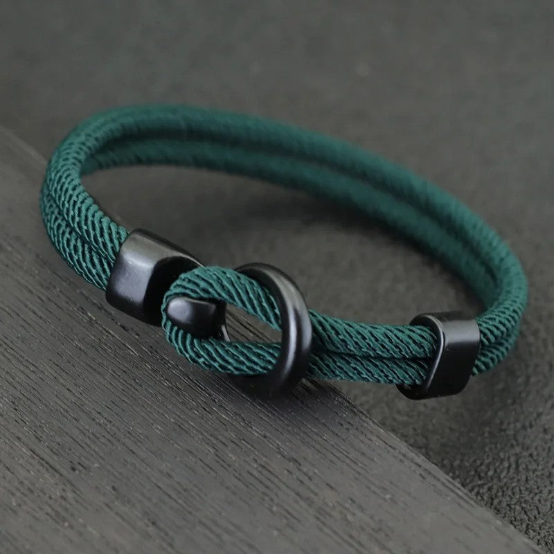 Men's Paracord Rope Bracelet Double Layer Outdoor Camping Survival Gift