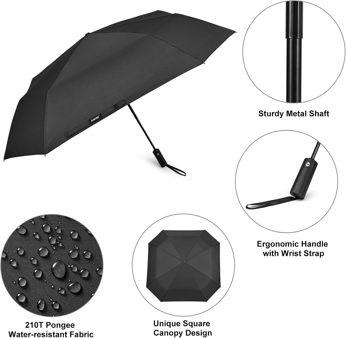 54 Inch Large Windproof Golf Umbrella with Automatic Open & UV Protection