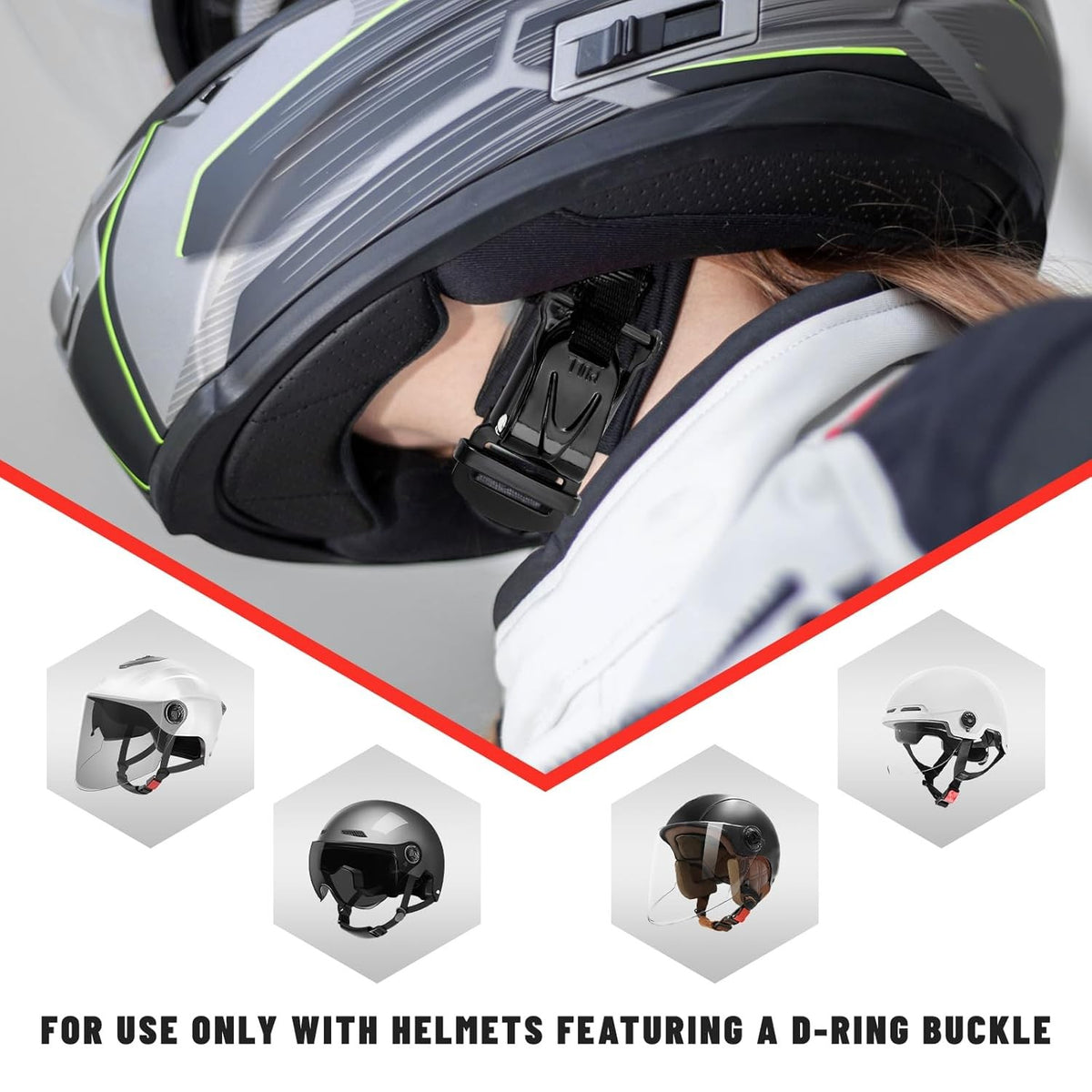 Motorcycle Helmet Quick Release Buckle Kit Lock - Chin Safety Secure