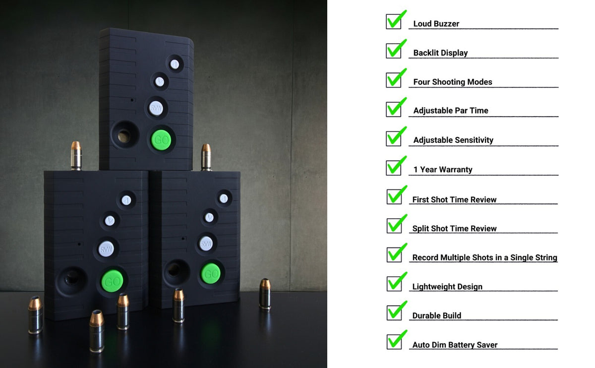 Shot Timer for Shooting Competitions & Drills - Adjustable Par Time