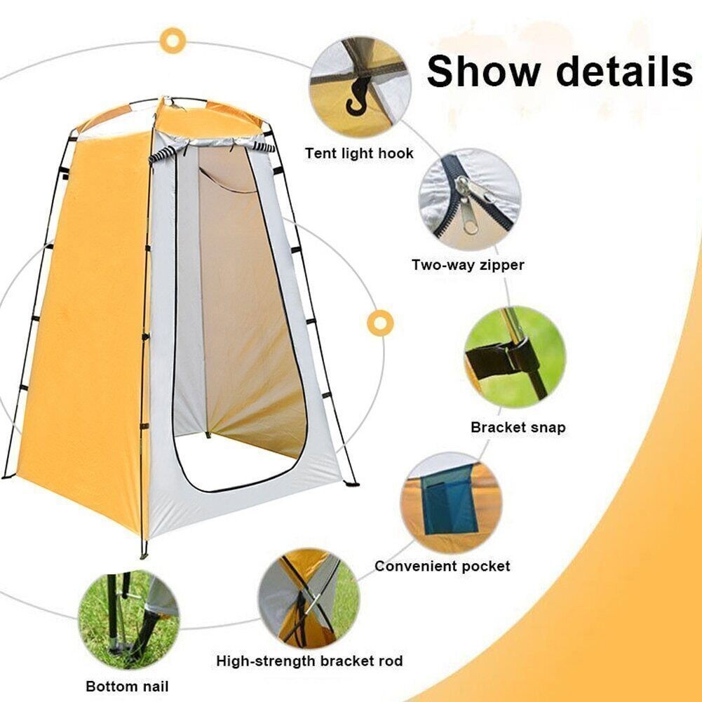 Portable Privacy Shower Tent with Bag - 6.9FT Pop Up Camping & Beach Enclosure