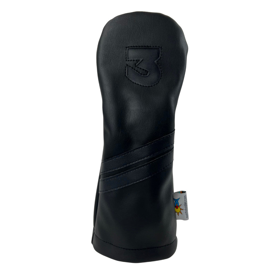 Sunfish Leather Fairway Wood Headcover - Black on Black Murdered Out