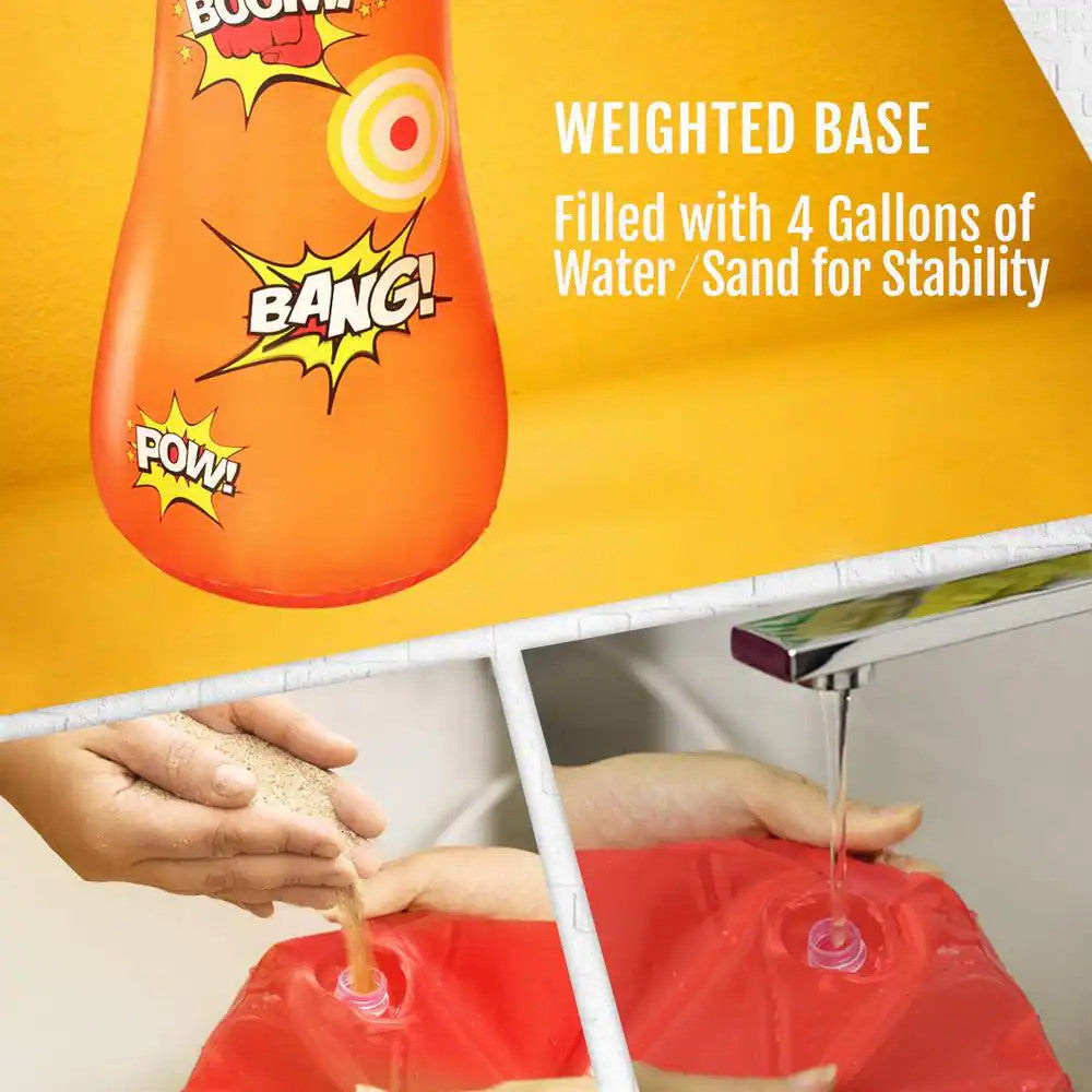 Kids Inflatable Punching Bag - Free Standing 4.5 Ft. Socker Bopper Buddy