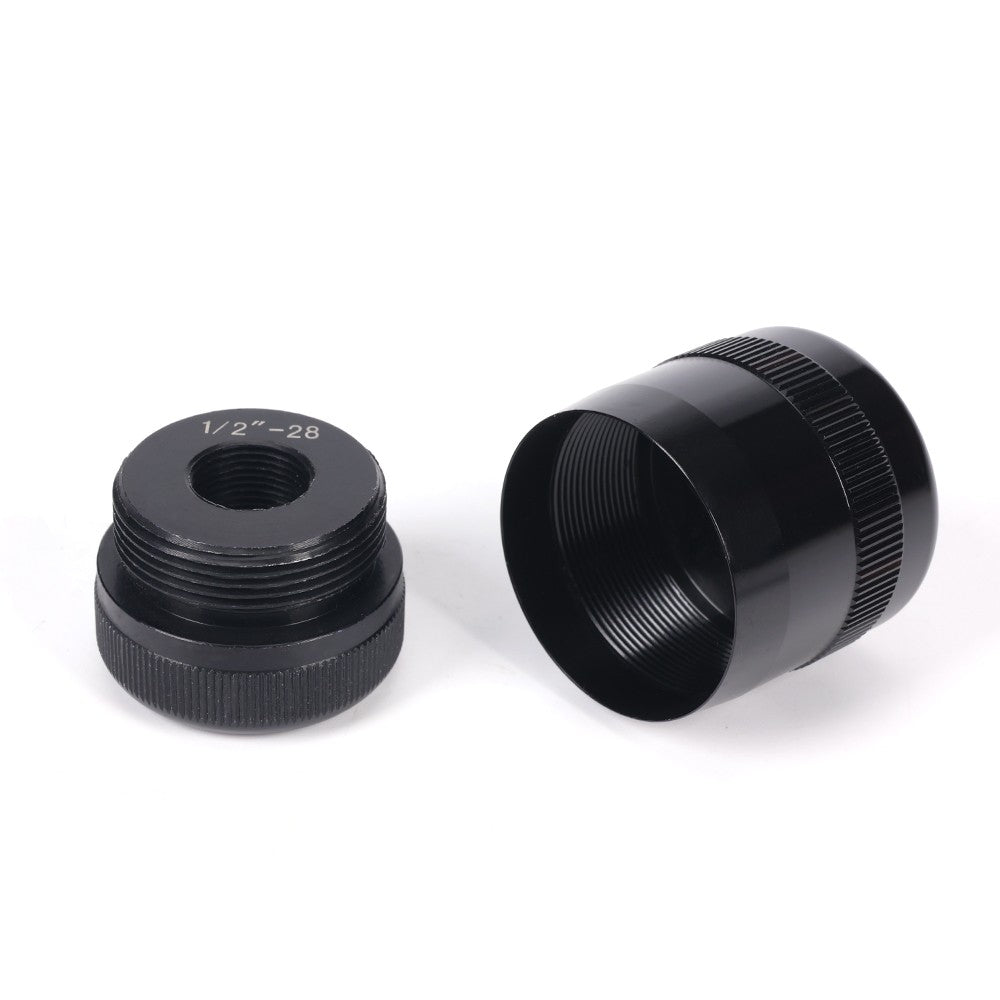 Aluminum Threaded End Cap Set for 1/2-28 C Cell Batteries - High-Quality 6061 Alloy