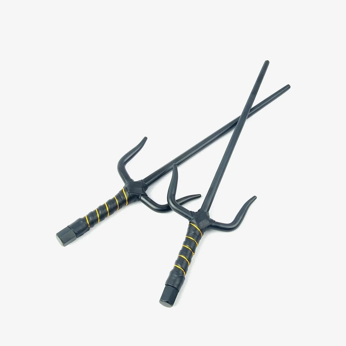 Octagon Metal Martial Arts Sai Weapon Set - Black and Silver, 15 Inch