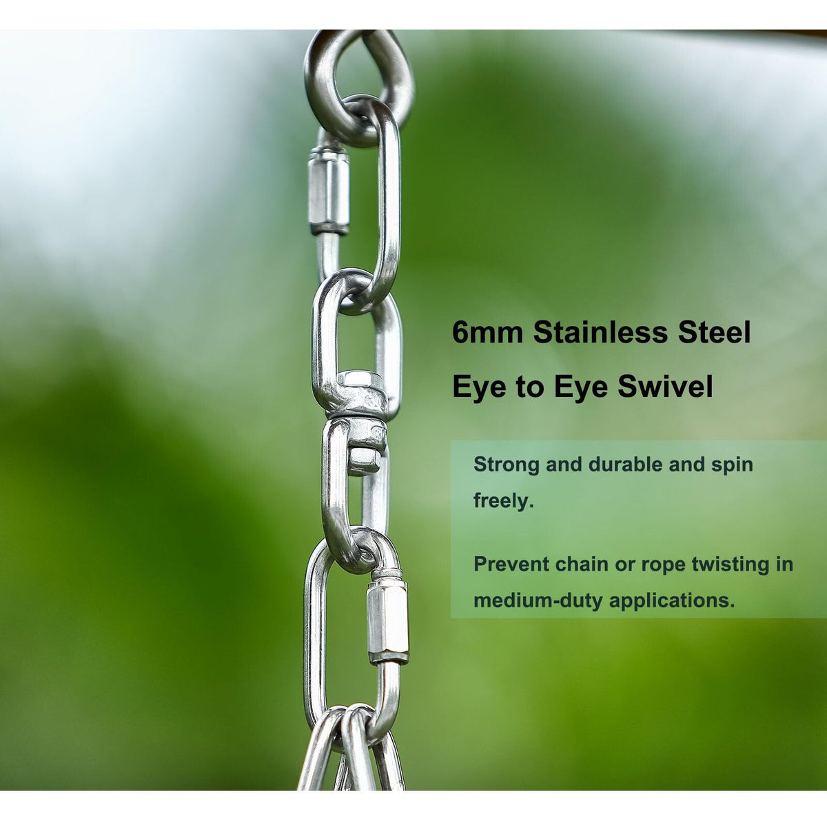 Boxing Bag Chain with 360° Rotation and Swivel Hook - Heavy Duty Steel