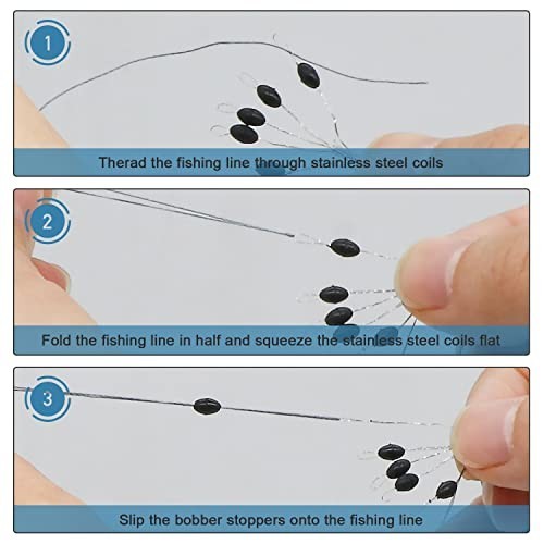 720pcs Fishing Rubber Bobber Stops Set - Black Oval Floats for Float & Bottom Fishing