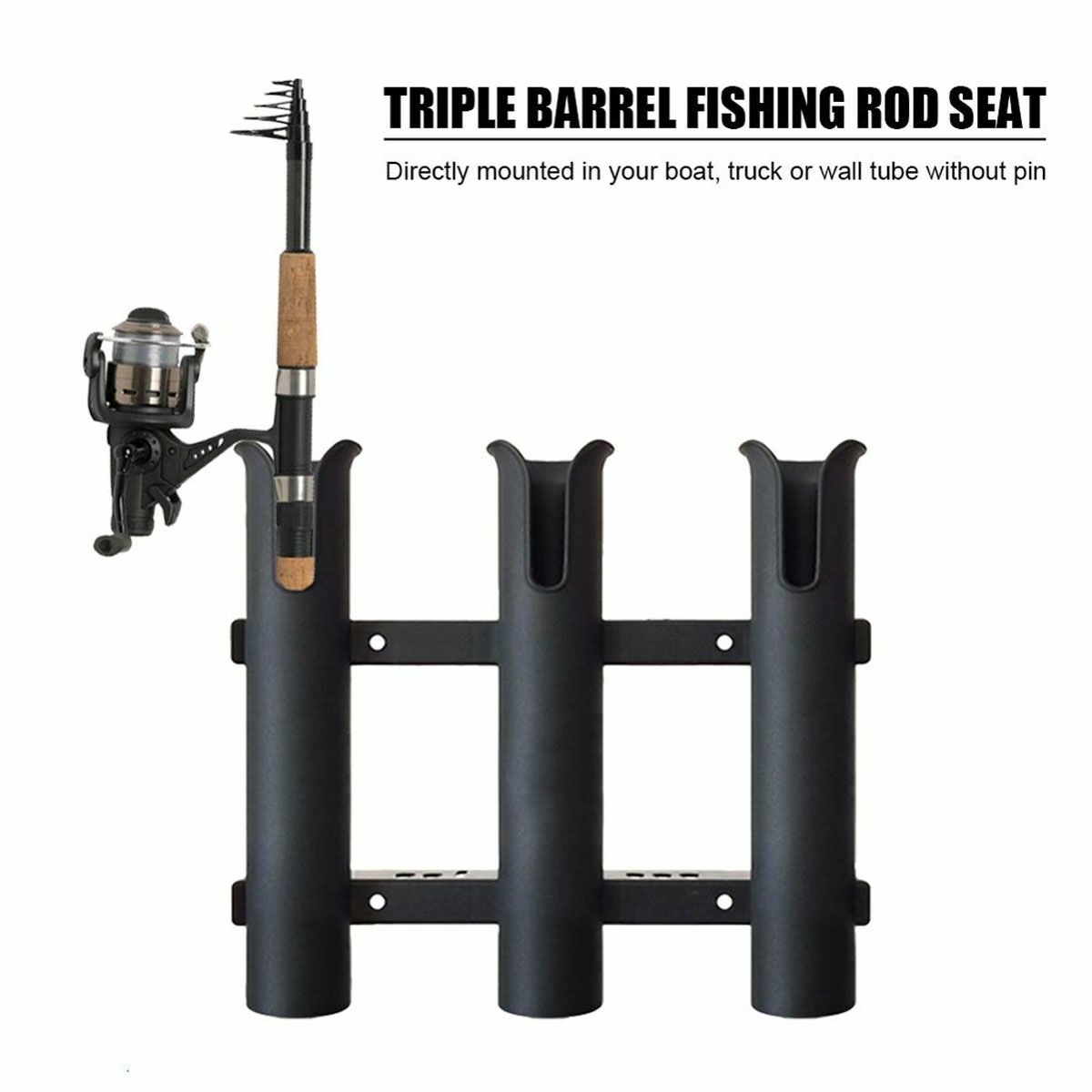 3 Tube Plastic Fishing Rod Holder Rack for Boat Car RV with Tool Slots