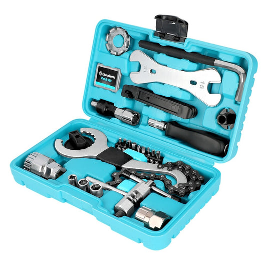 31-Piece Bicycle Repair Kit with Storage Box - Compatible with Most Bikes