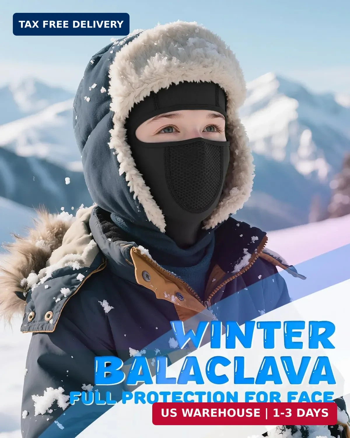 Kids Winter Ski Mask Balaclava Fleece Face Cover for Snow Sports & Outdoor Activities