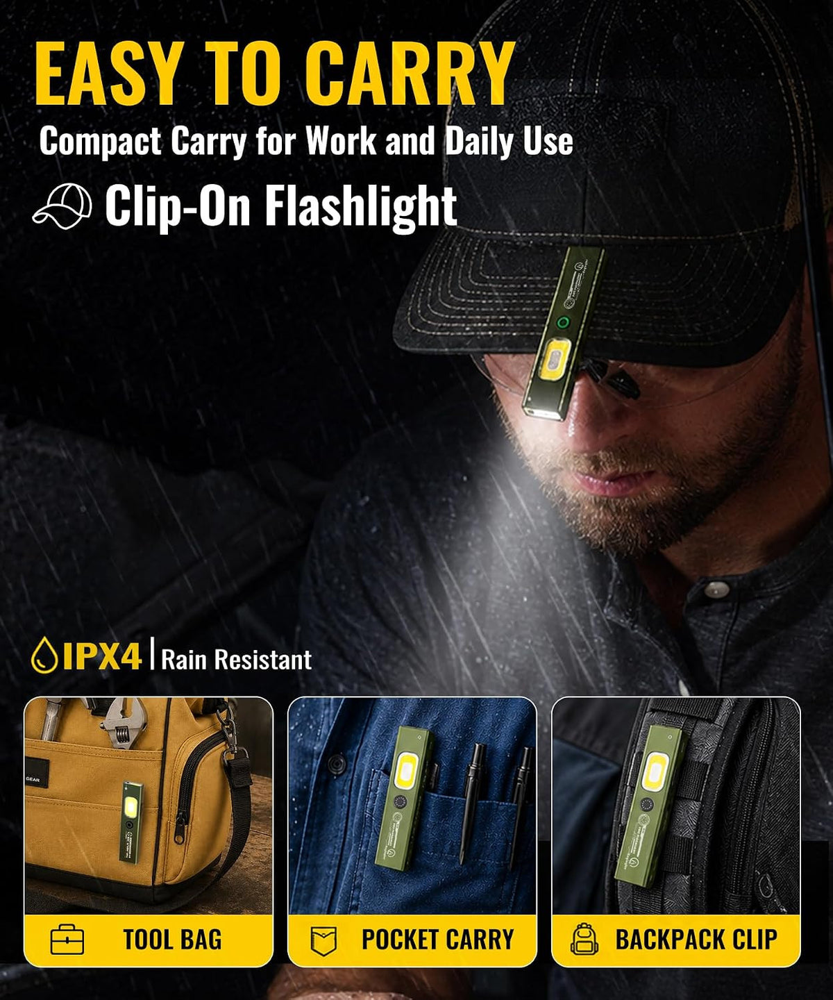 Rechargeable Flat EDC Flashlight with Red Laser and UV Light