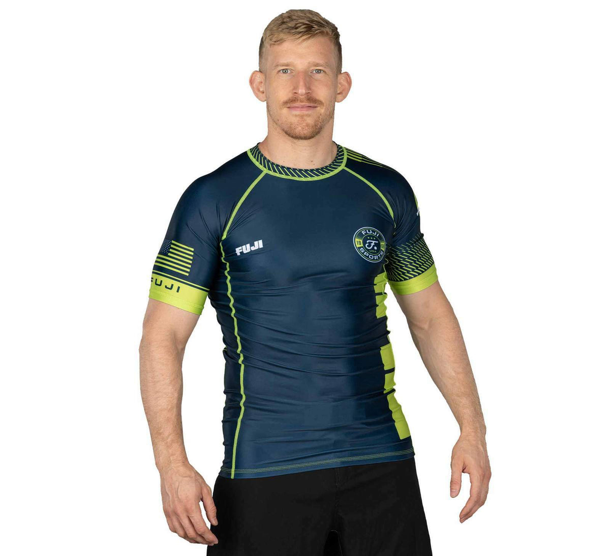 Short Sleeve MMA Rashguard for Boxing and Martial Arts - Navy Blue