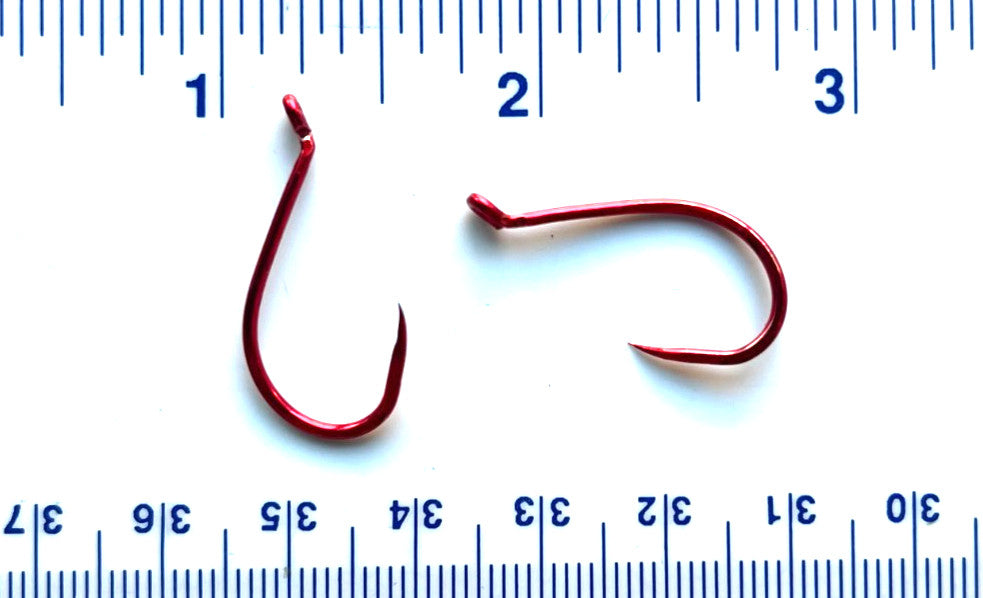 High-Quality Barbless Fish Hooks in Multiple Sizes - Red Chrome Octopus Tackle