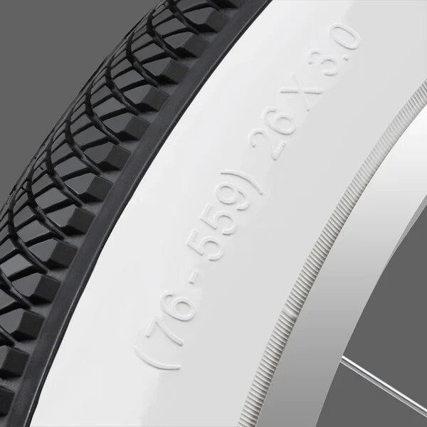 26x3.0 Fat Bicycle Tires White Wall Cruiser & Beach Bike Tires