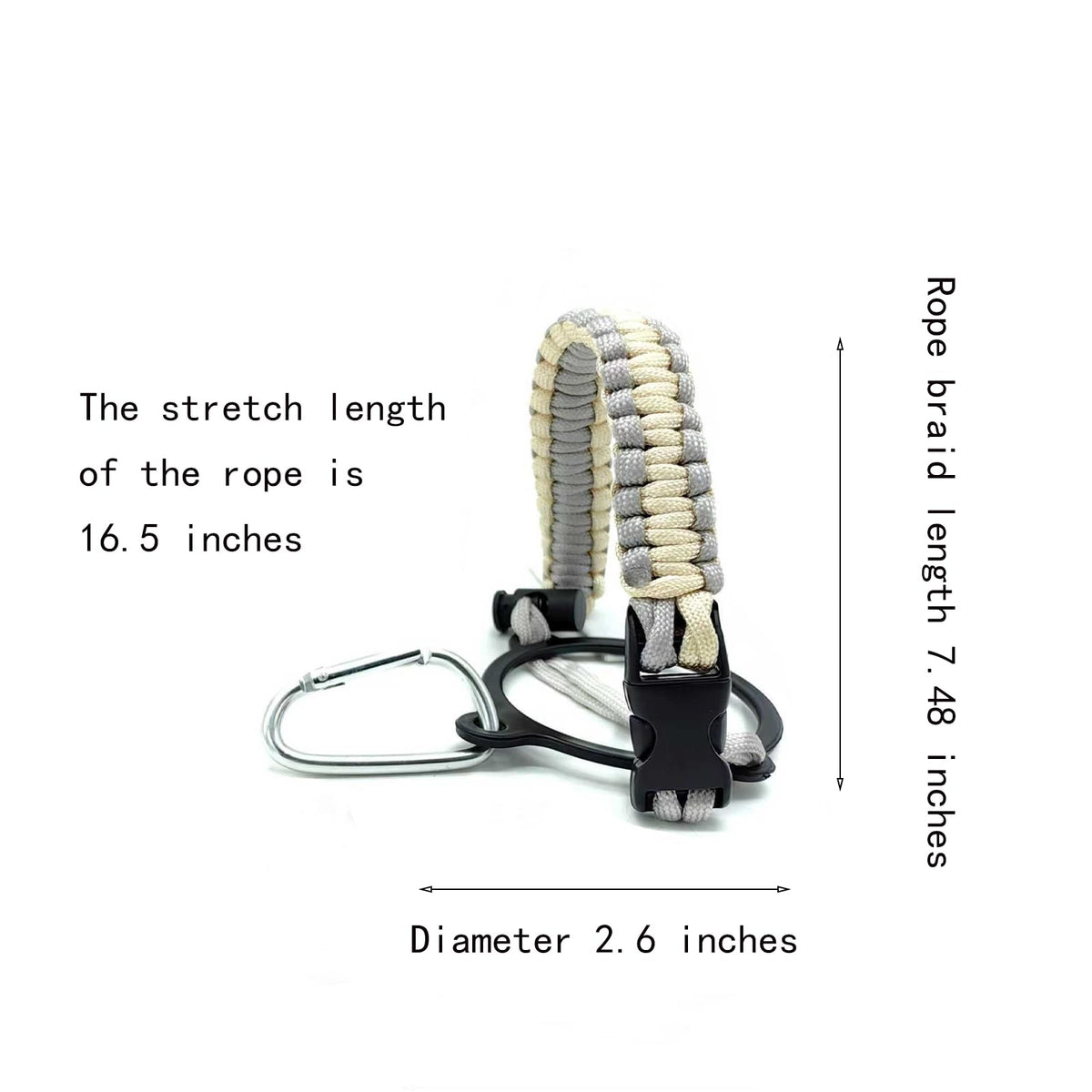 Paracord Water Bottle Handle Strap for Wide Mouth Bottles - Hiking Camping
