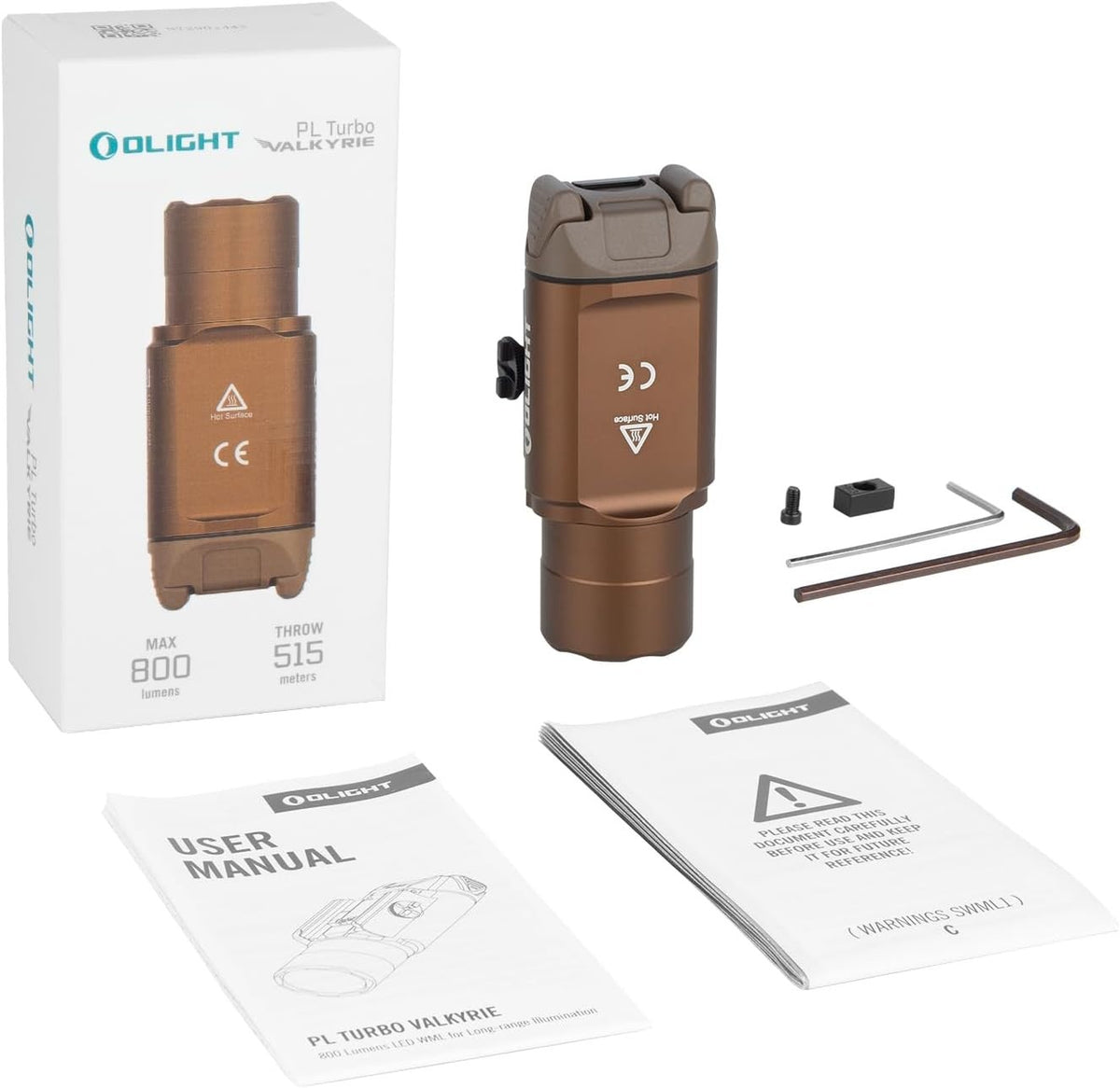 Olight PL Turbo 800 Lumen Tactical Rail-Mount Flashlight Desert Tan