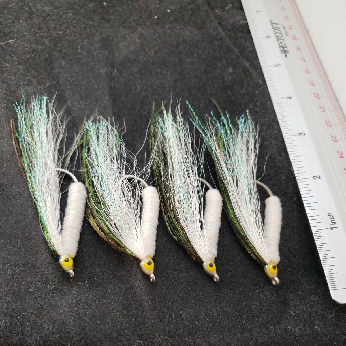 Saltwater Fly Fishing Flies Bend Back White #1/0 - Custom Tied Frontier