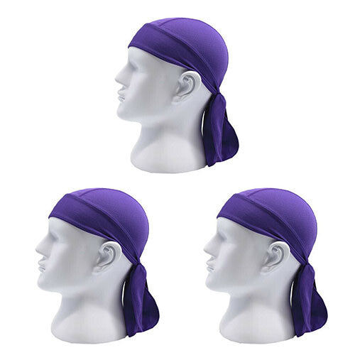 3 Pack Skull Cap Motorcycle Head Wrap Tie Durag Beanie Cycling Bandana