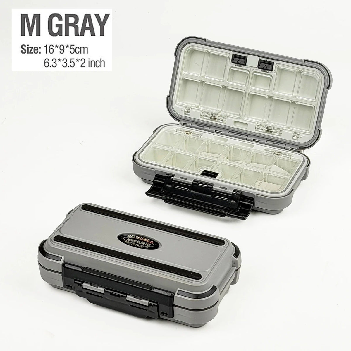 Waterproof Fishing Tackle Box with Compartments 2-Layer Hard Case Storage