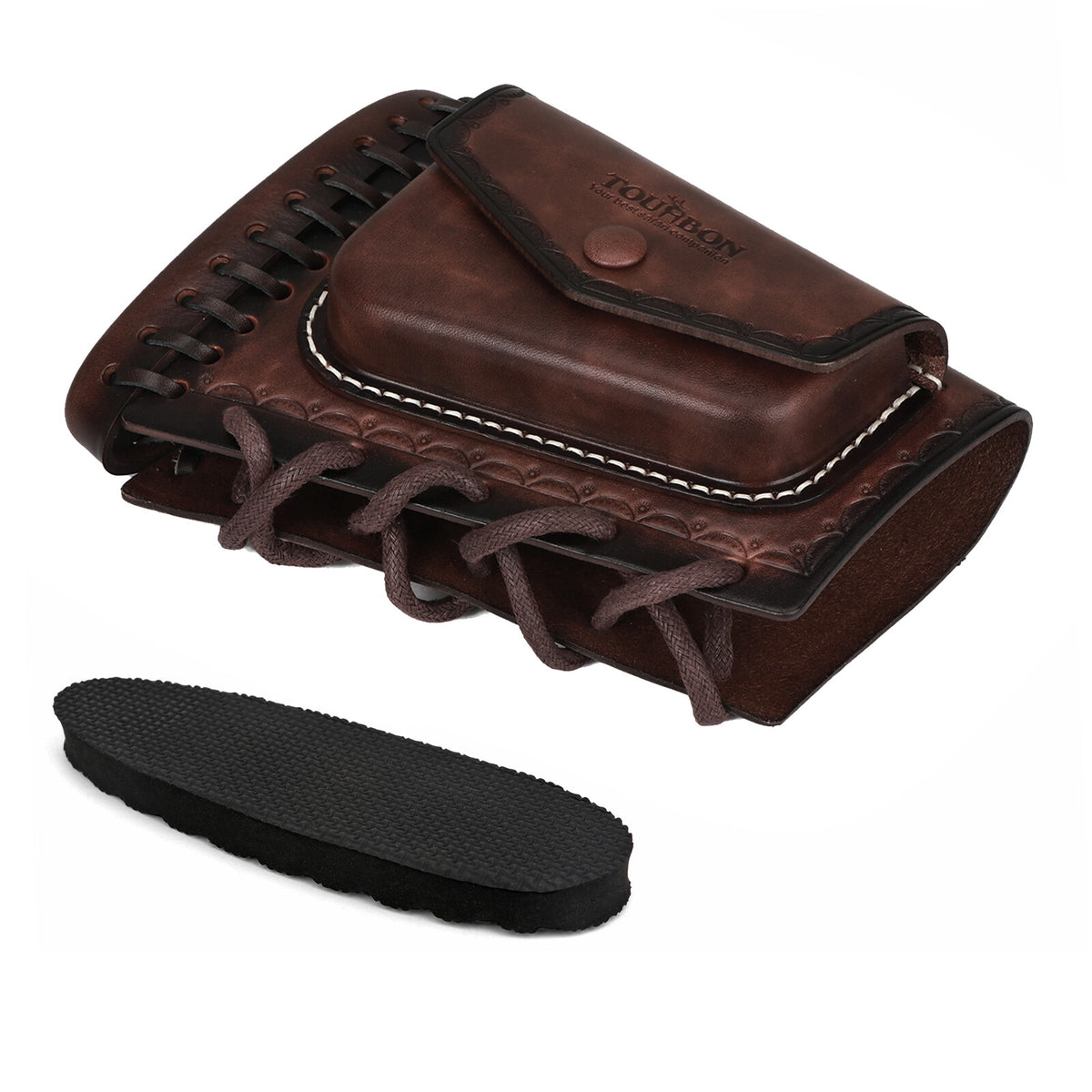 Leather Rifle Recoil Pad with Cheek Rest and Adjustable Stock Cover