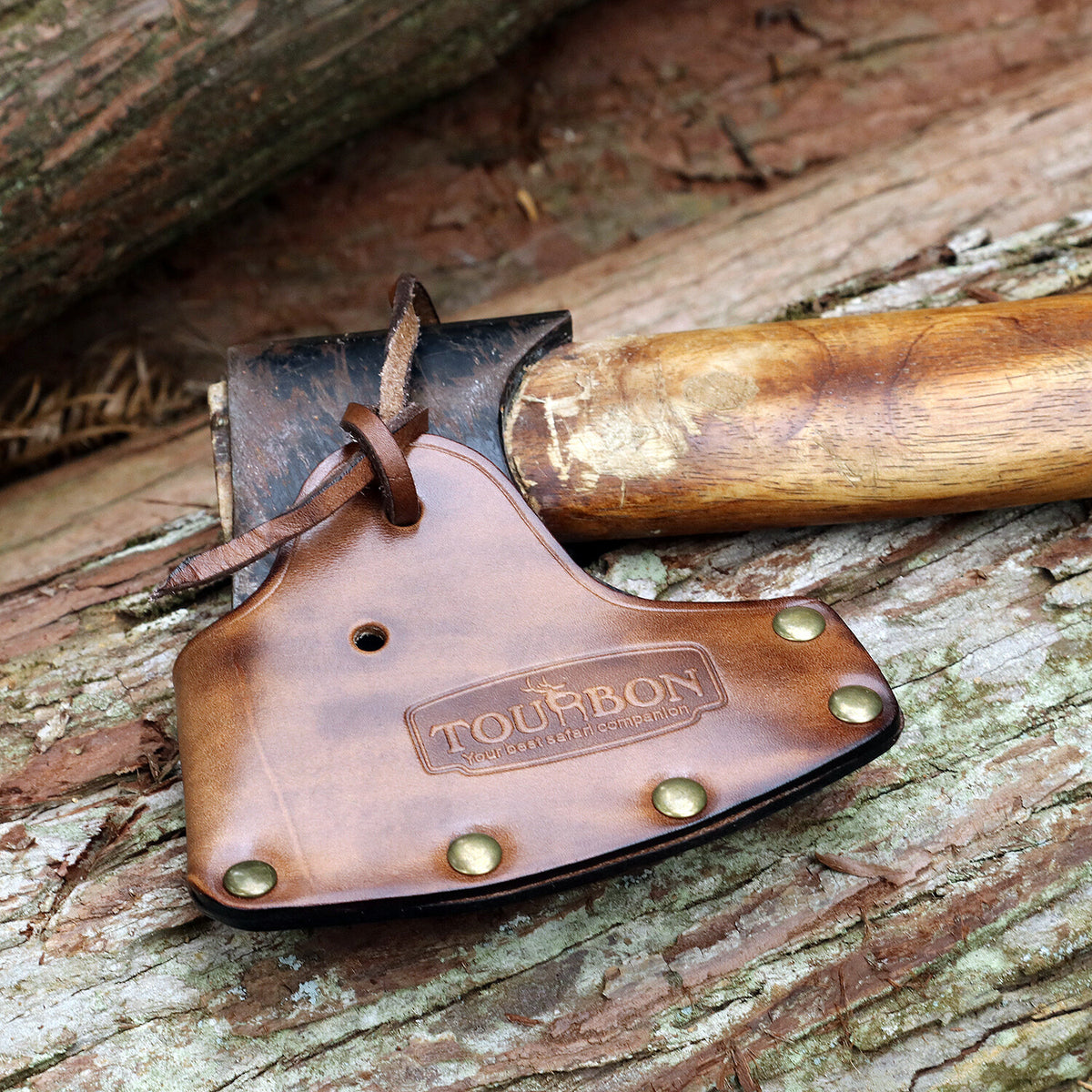 Leather Camping Axe Sheath with Lanyard - Fits Single Bit Hatchet