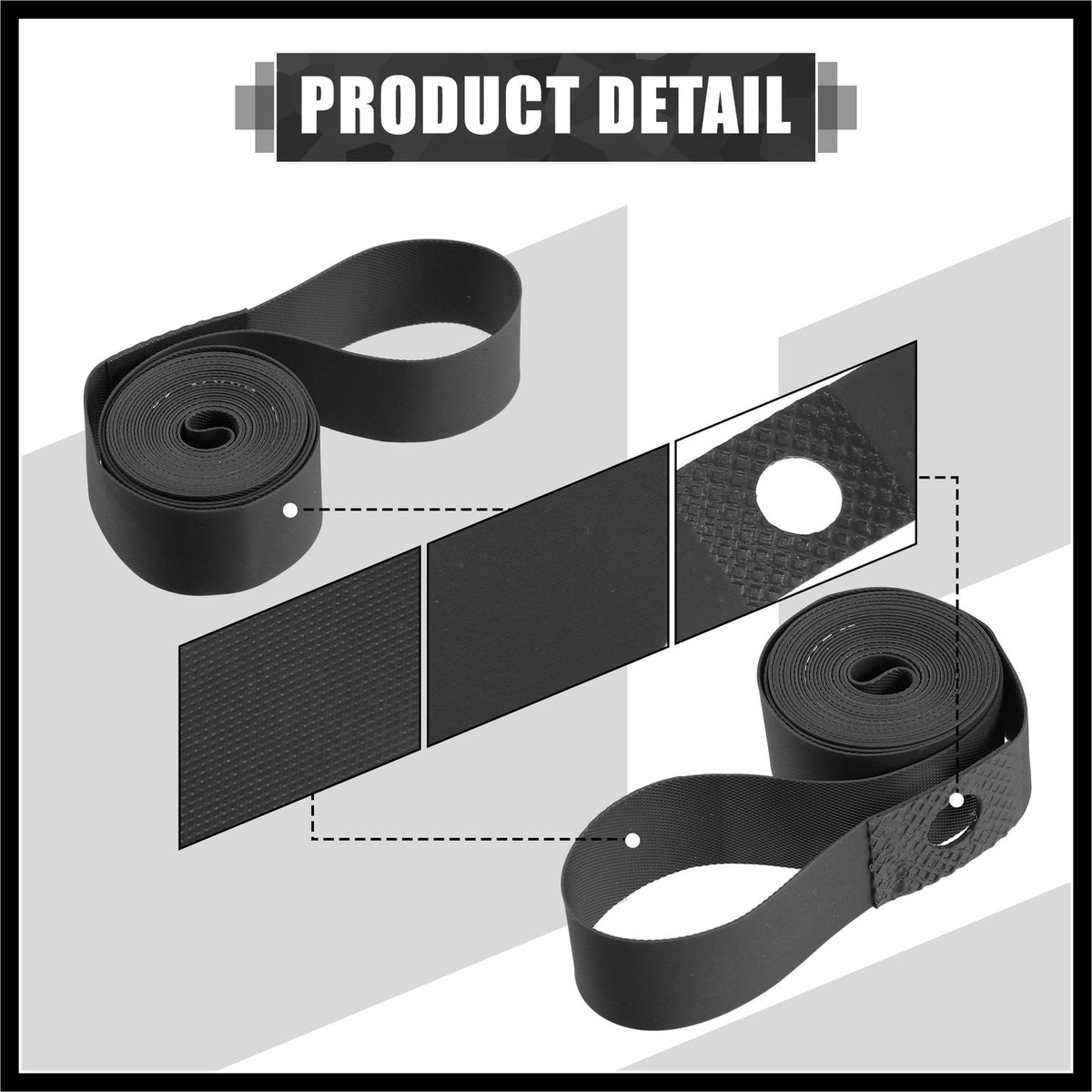 26-Inch Bicycle Rim Tape Set - Durable Inner Tube Rim Liner, Black