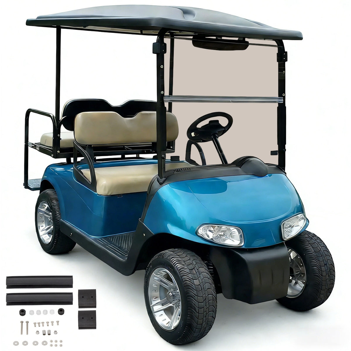 Tinted Windshield for EZGO RXV Golf Cart 2008-Up Folding Polycarbonate Protection