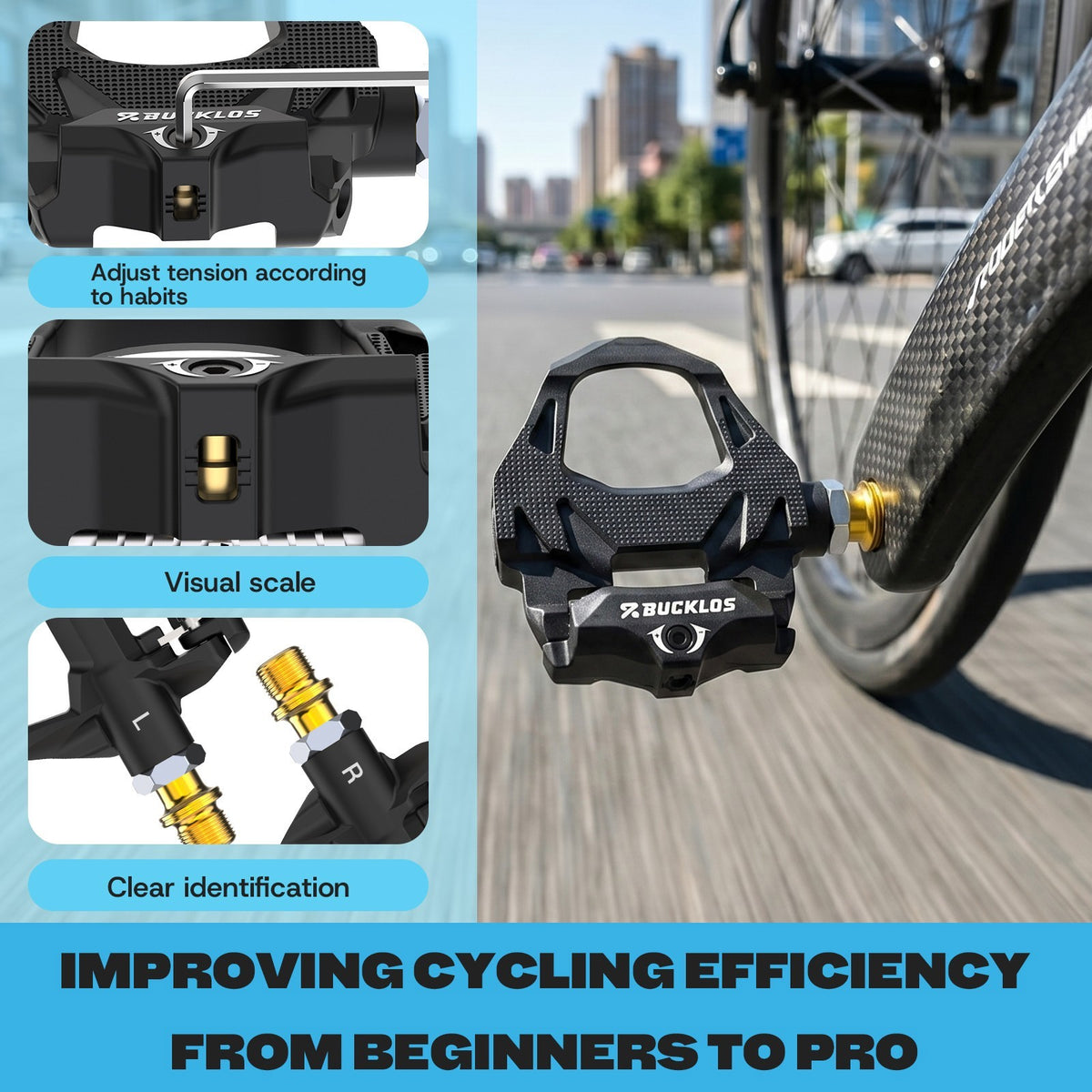 Road Bike Pedals with Cleats - Shimano SPD-SL Clipless Pedals
