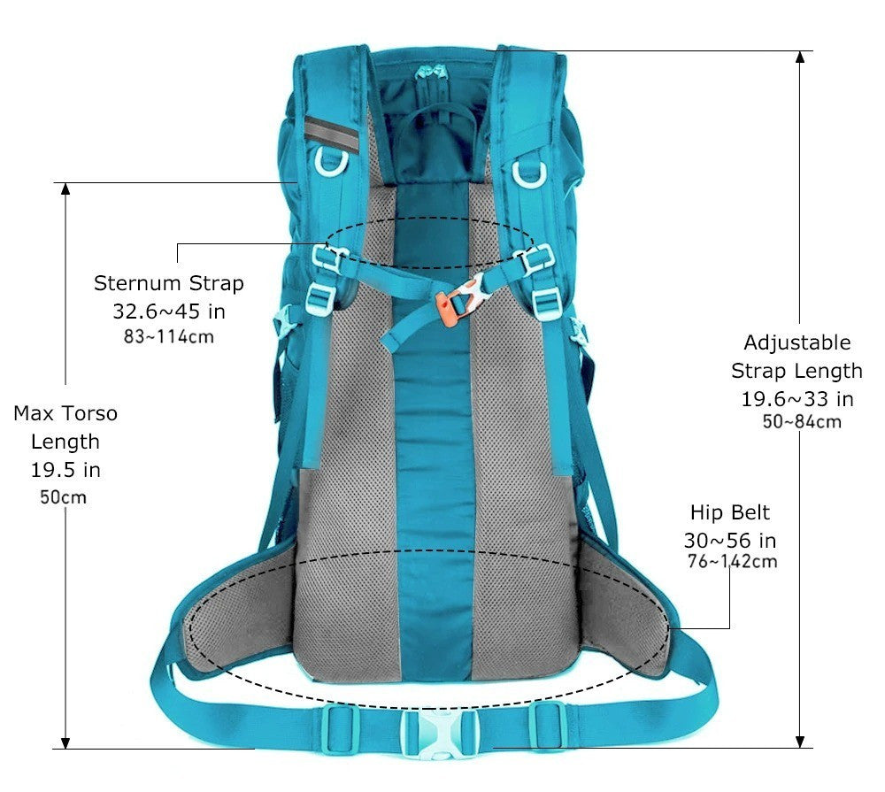 Lightweight 50L Hiking Backpack with Rain Cover - Breathable & Durable
