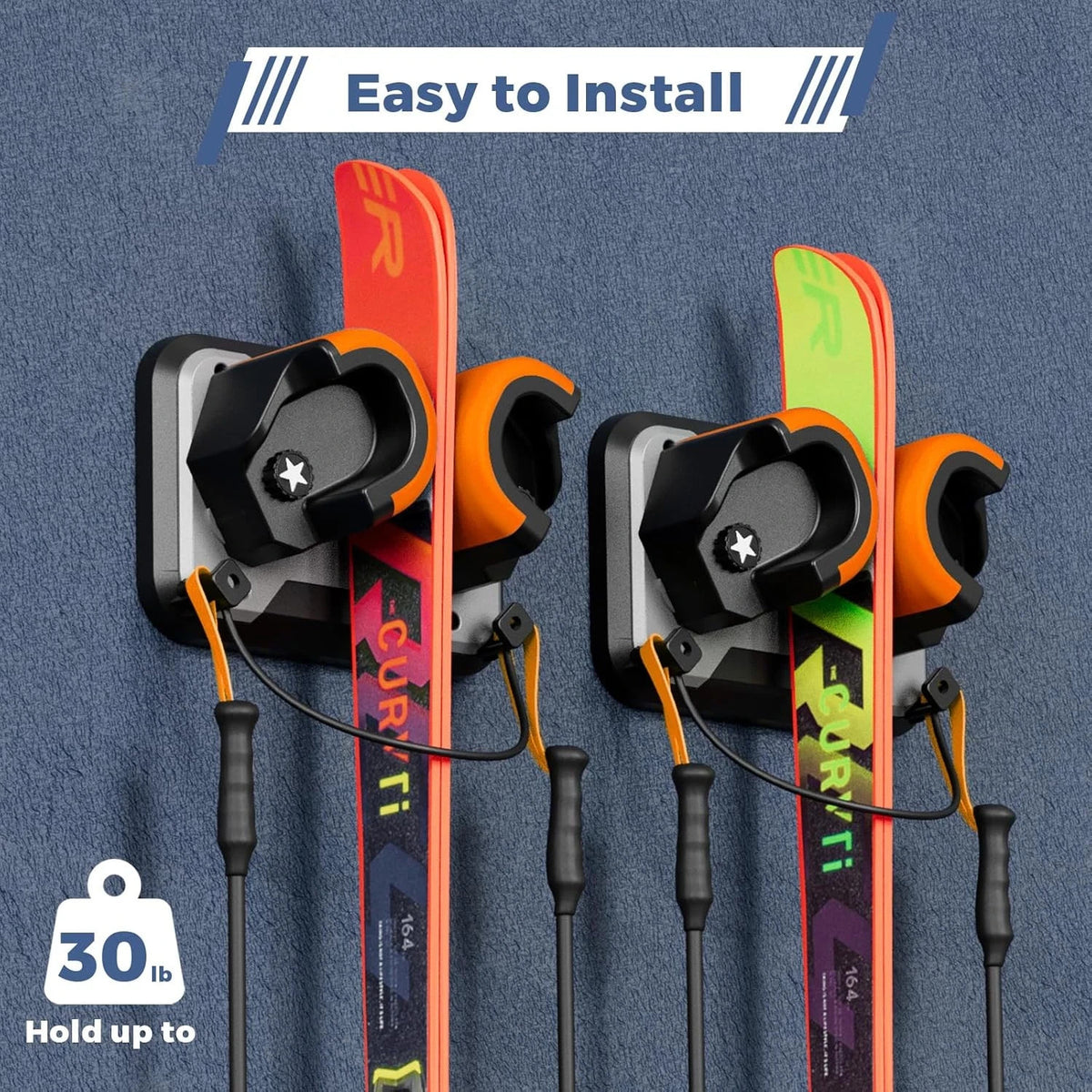 Multi-Purpose Wall Mount Rack for Snowboards Ski Skates and More