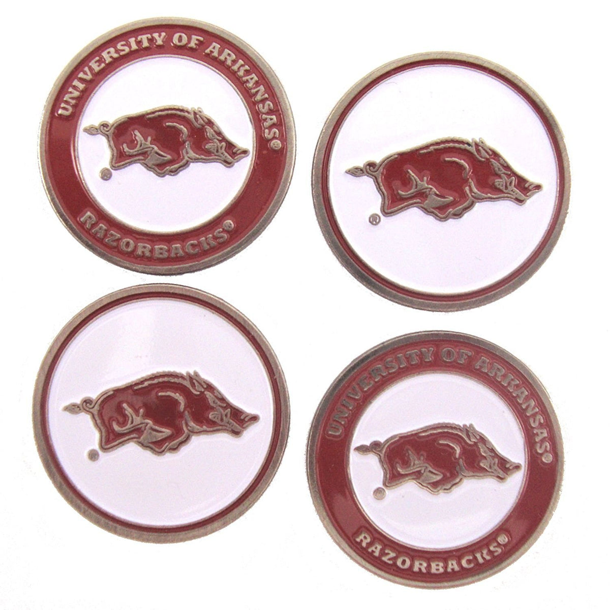 Arkansas Razorbacks 2-Sided Logo Golf Ball Markers 4-Pack - Team Golf