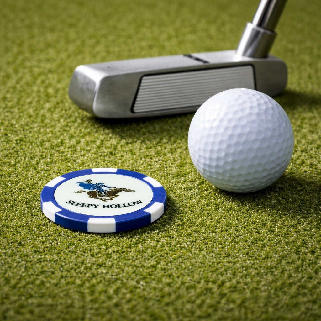 Double Sided Poker Chip and Golf Ball Marker - Sleepy Hollow NY