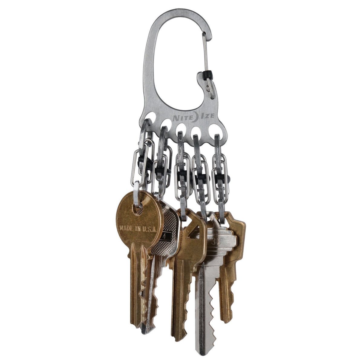 Stainless Steel Key Rack with Locking Carabiner and MicroLocks - Organization Tool