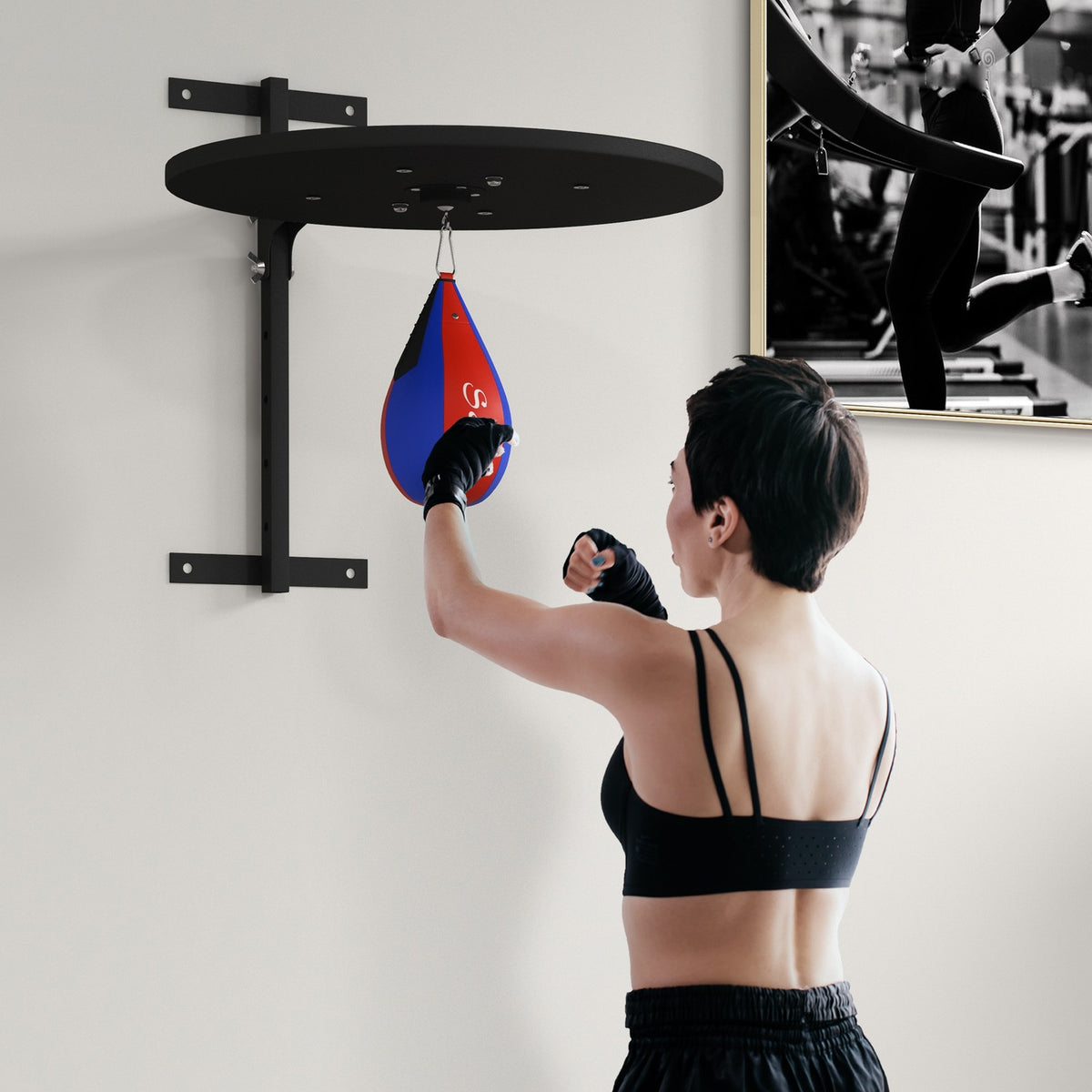Wall Mounted Speed Bag Platform with Adjustable Height and Swivel Ball for Boxing Training