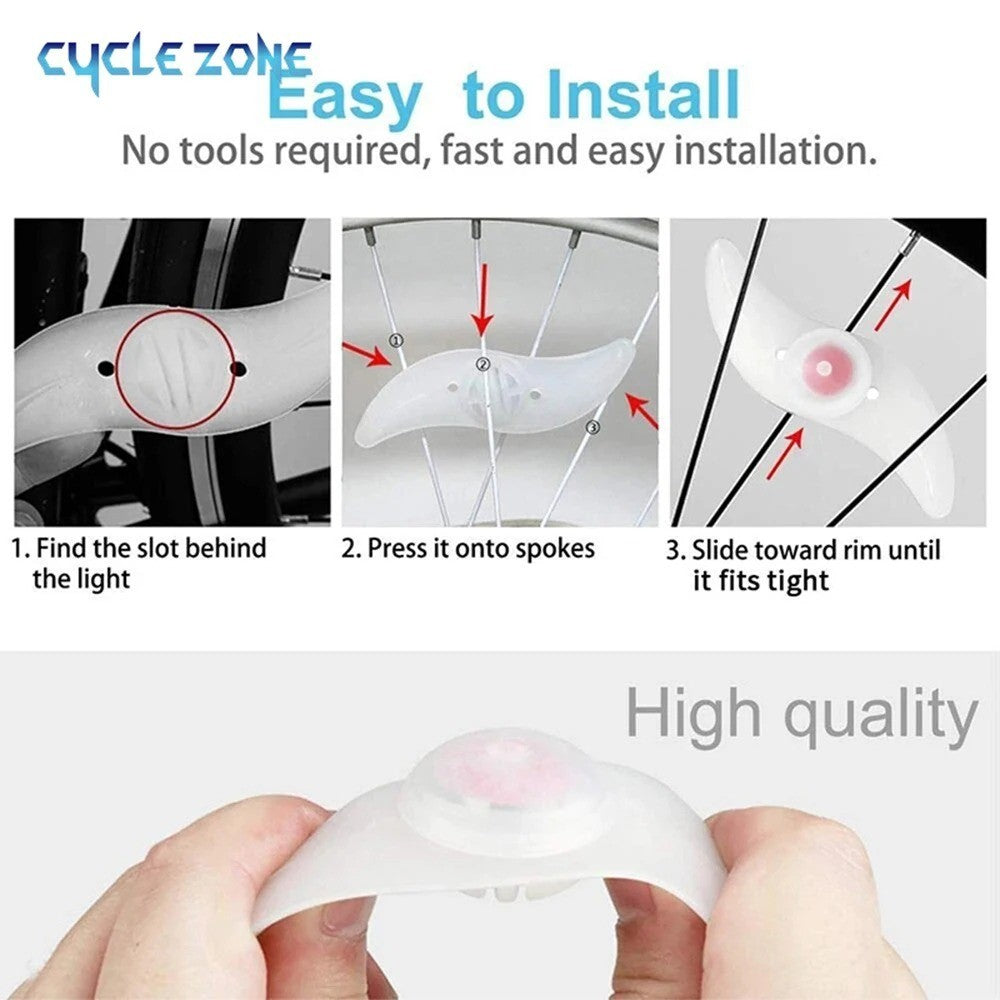 Bike Wheel Spoke Lights - Blue LED Safety Wheel Accessories for Night Rides