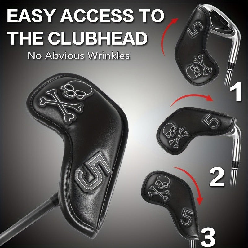 Golf Skull Skeleton Headcover for Irons - Black Golf Club Head Cover
