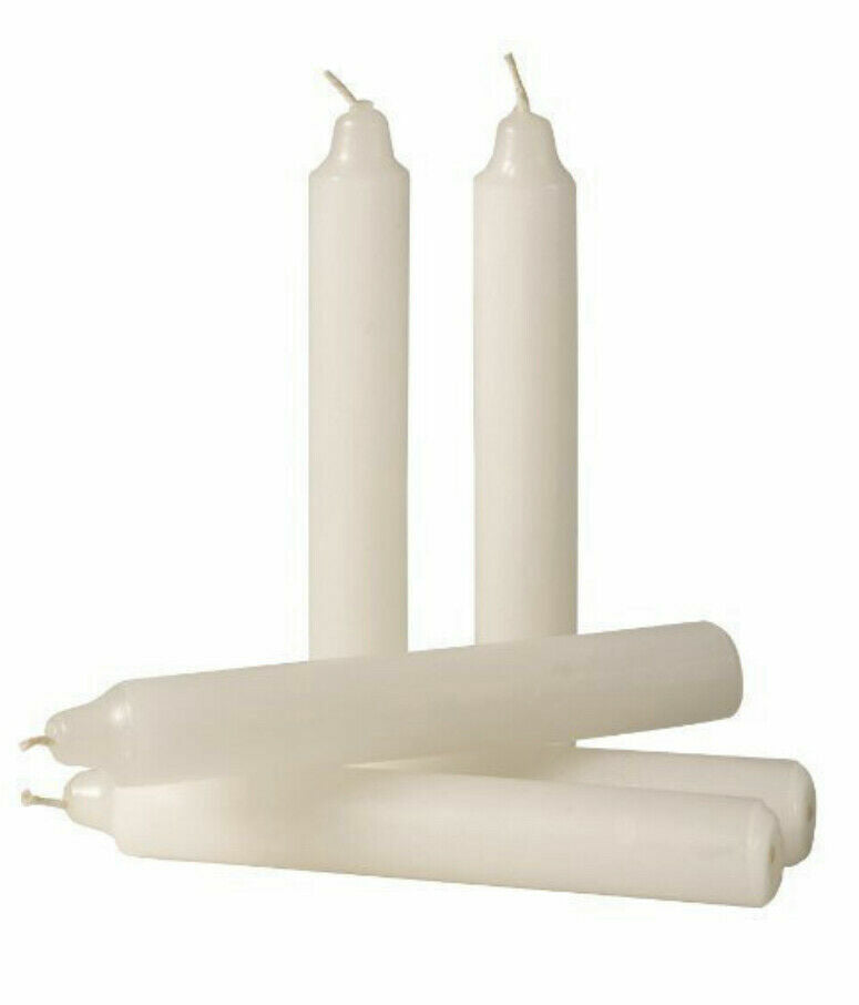 12 Emergency Candles Long Burn for Power Outages Camping Survival White