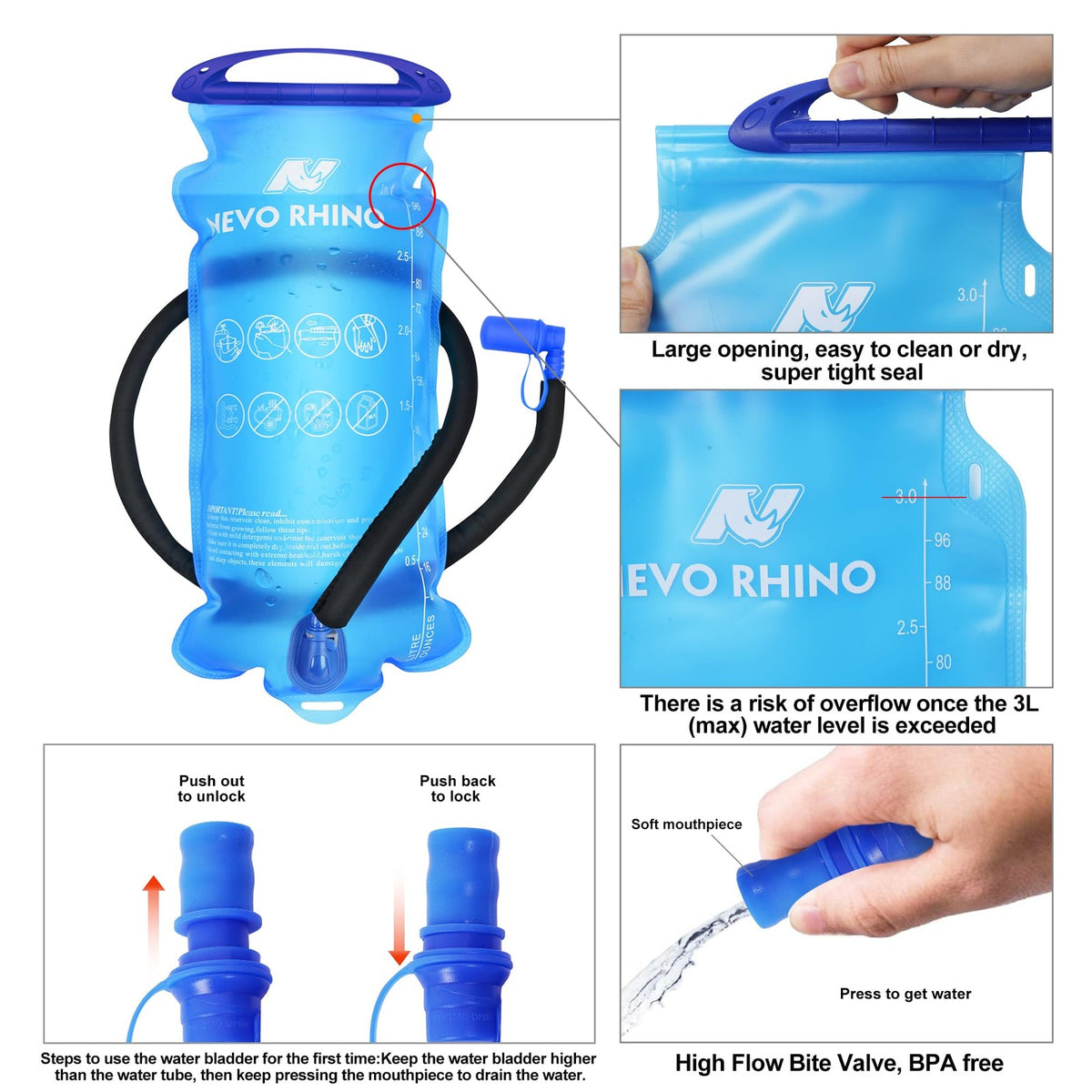 Hydration Backpack with 3L Water Bladder 18L Capacity for Hiking and Outdoor Activities