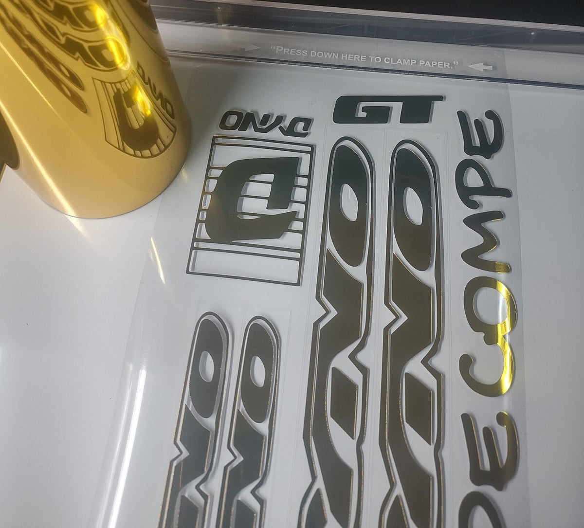 20-Inch BMX Decal Set Gold Chrome Vinyl Stickers for Freestyle & Race Bikes