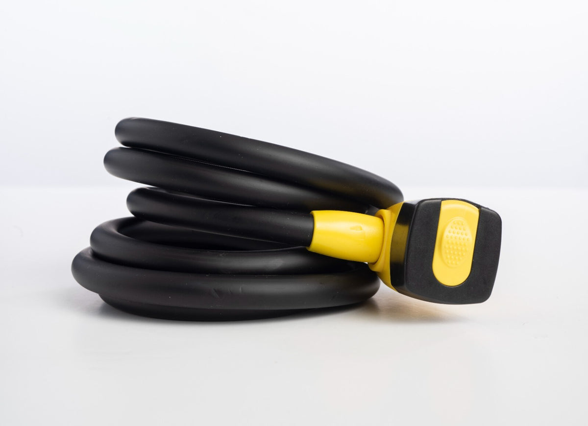 Heavy Duty Coiled Bicycle & Motorcycle Cable Lock with Bracket - 180cm