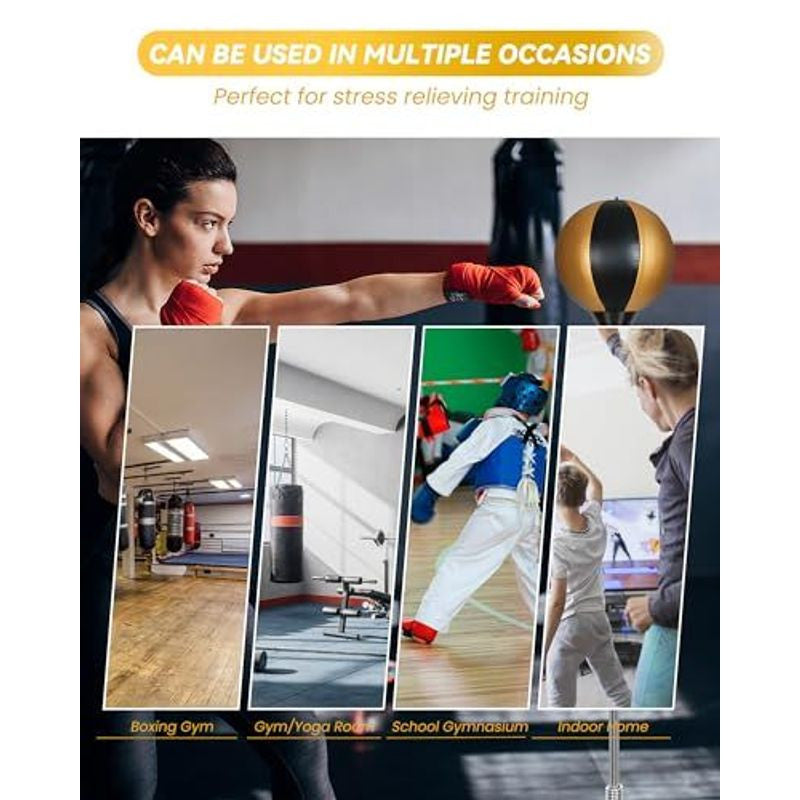 Reflex Boxing Bag with Adjustable Height and Accessories - 17 Inch