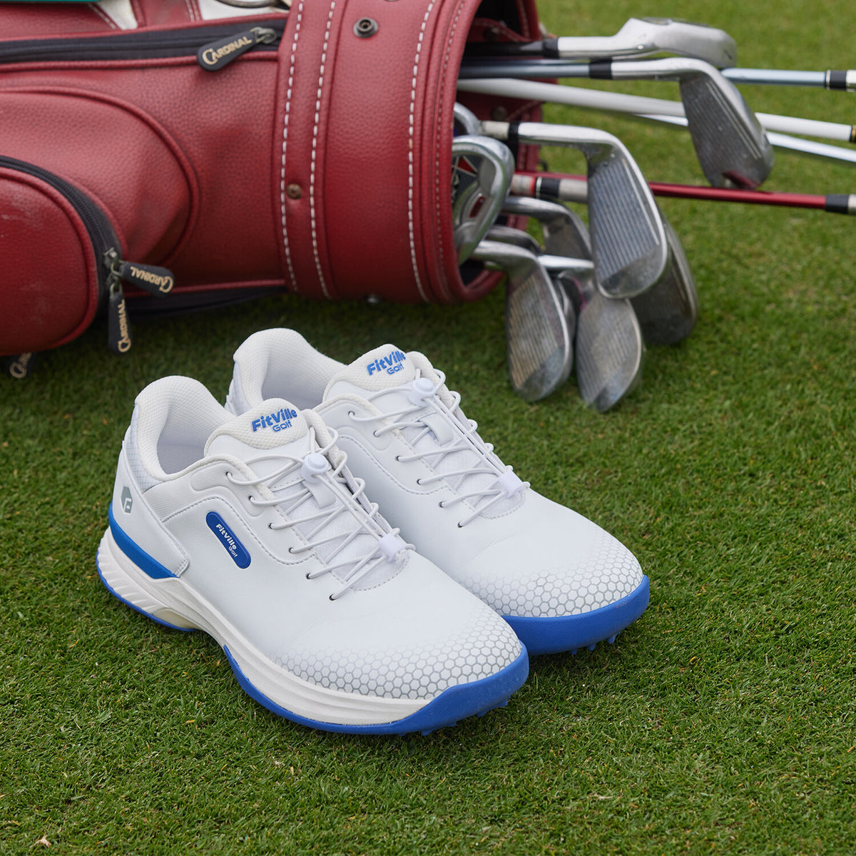 Men's Golf Shoes Spiked Outdoor Waterproof Wide & Extra Wide Fit