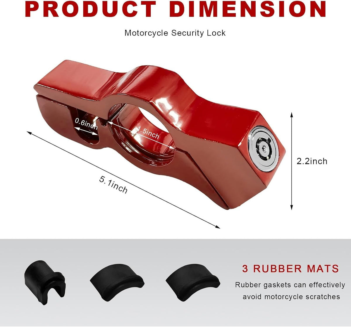 Motorcycle Handlebar & Brake Lock Anti-Theft Security Lock with Keys