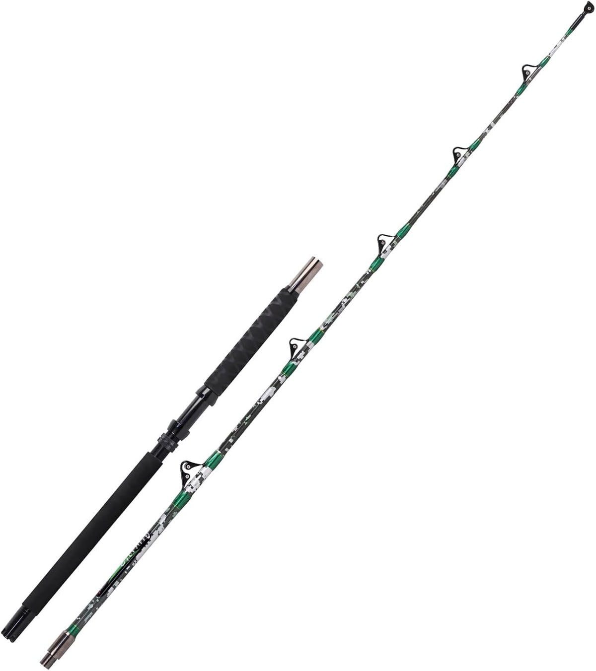 Saltwater Trolling Fishing Rod 2-Piece Big Game Rod 7ft Heavy Power Fiberglass