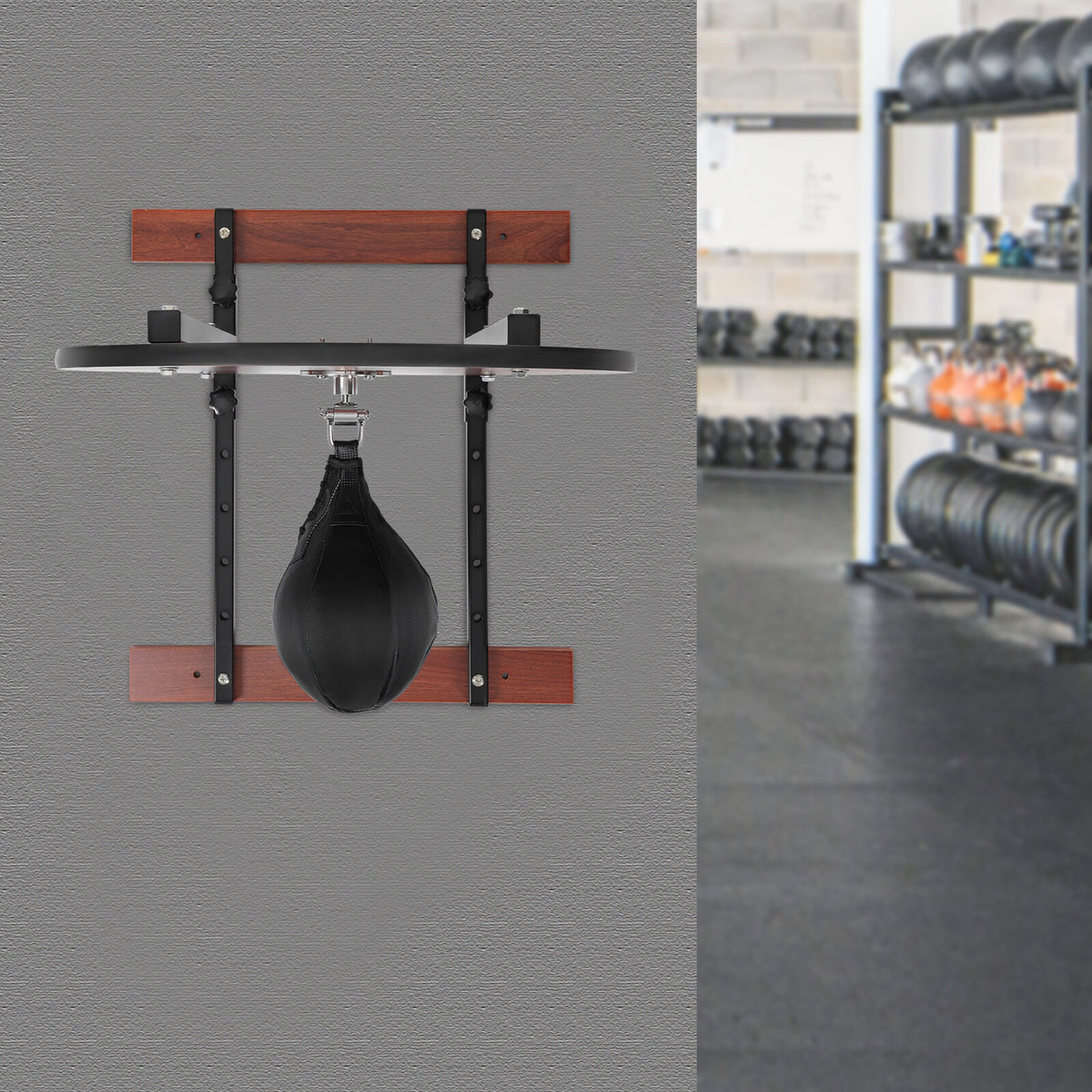 Adjustable Height Boxing Speed Bag Platform Kit with 360° Swivel for Fitness Training