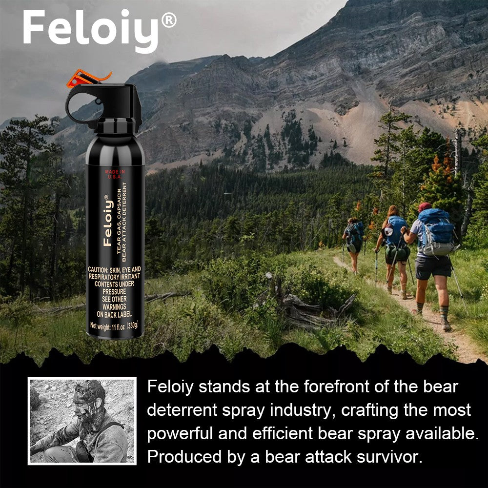 Bear Spray Self Defense with Holster - 11oz Wildlife Deterrent for Camping