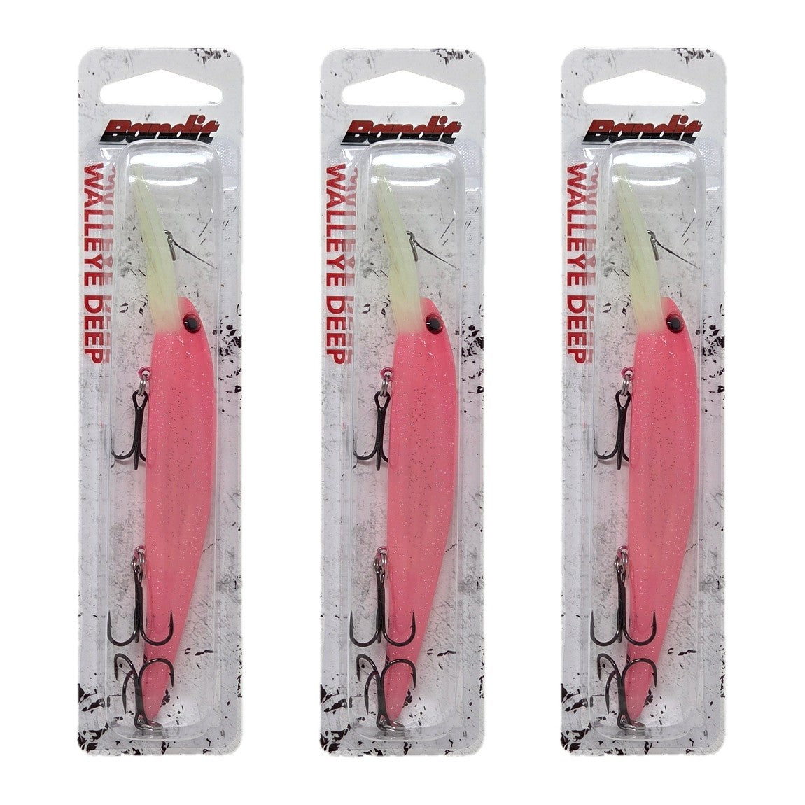 Deep Water Trolling Crankbait - Glow Pink Silver Sparkle 4.75" 5/8 oz - Lot of 3