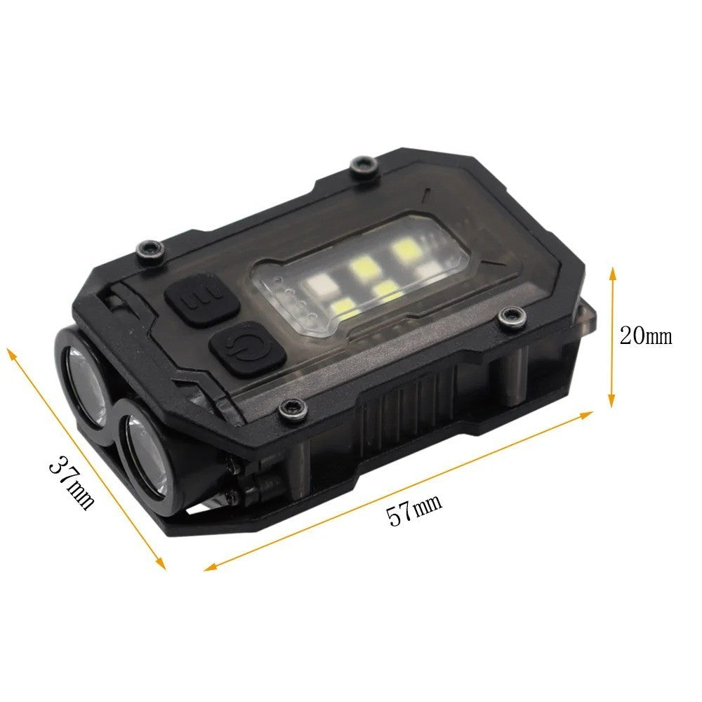 USB Rechargeable Tactical Helmet Safety Light with Flashing Modes Waterproof